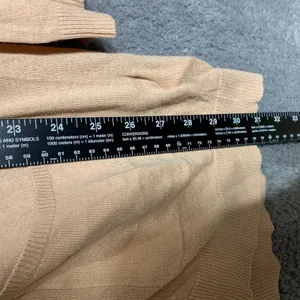 H&M Cardigan‎ Women 34 Peach Tan Longline Button Front V-Neck Knit Pockets thumbnail 3