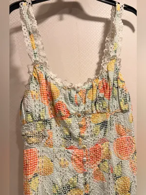 Anthropologie White Ruffled Eyelet Floral Embroidered Dress thumbnail 12