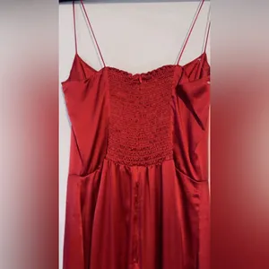 Reformation Red Satin Maxi Dress Slip Dress Cowl Neck Open Back Size 2 thumbnail 8
