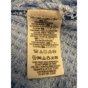 Free People We The Free Laguna Oversized Waffle Knit Thermal Top Women’s L Blue thumbnail 6