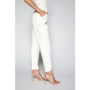 S’EDGE Hilton Pants White Straight‎ Leg Scalloped Hem Pants Medium thumbnail 3