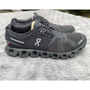 On Cloud 5 All Black Sneakers Wms 6.5 Running Walking Gym Lifestyle Minimalist thumbnail 6