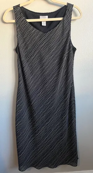 Ann Taylor Loft Diagonal Striped Sleeveless Sheath Dress thumbnail 1
