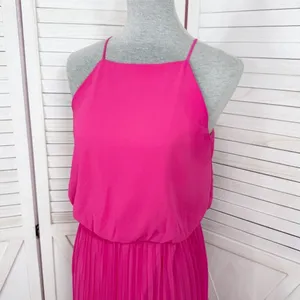 Sam Edelman‎ Pleated Skirt Fit Flare Sleeveless Midi Dress Sundress Pink Small thumbnail 6