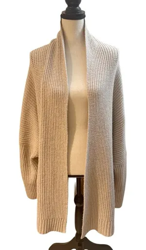 American eagle Aerie Beige Open-Front Cardigan knit sweater size large thumbnail 1
