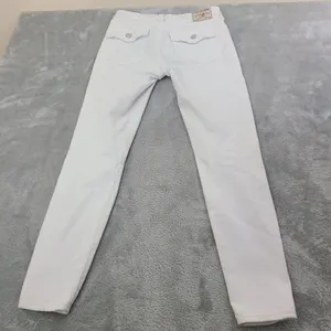 True Religion Jeans Women's 30 HALLE Mid Rise‎ Super Skinny White Denim thumbnail 9