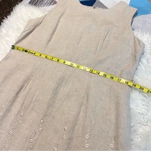 Bice by Sag Harbor Beige Linen Blend Dress Woman’s Size Large Sleeveless Neutral thumbnail 6