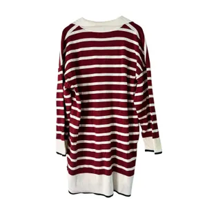 Dokotoo 2XL Striped Knit Tunic Top‎ Burgundy Cream Quarter Zip Long Sleeve thumbnail 10
