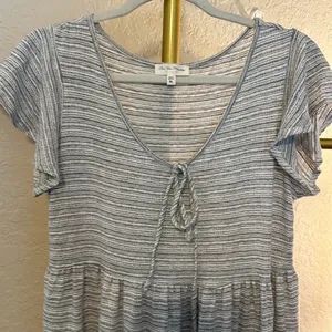 See you Monday grey and white Flowy dress k thumbnail 2