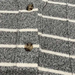 Banana Republic Wool/Cotton blend Gray Striped Cardigan S thumbnail 8