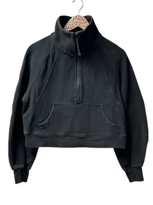 Lululemon Scuba Oversized Funnel Neck Fleece Sweatshirt Black W3FJ6S XS/S thumbnail 3
