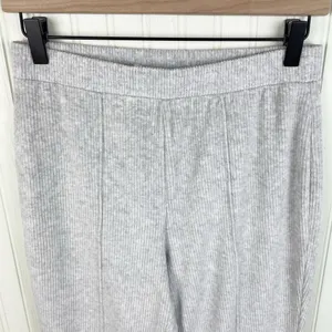 Aerie Groove On Rib Velour Flare Pant Women's Size Small Light Grey High Waist thumbnail 4