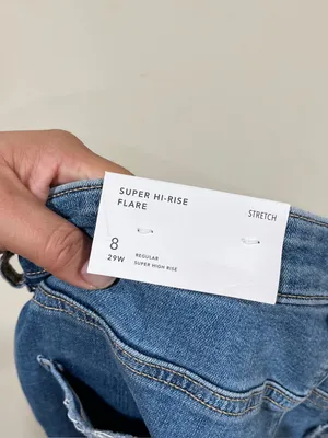 American Eagle Super High rise Waisted flare Bootcut Jean size 8 Regular full length NWT thumbnail 9