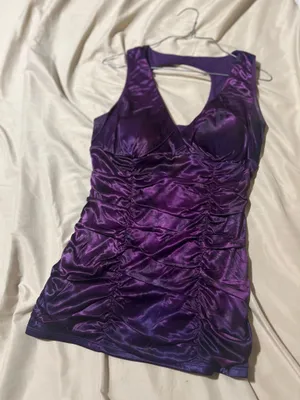 Y2K purple satin top thumbnail 1