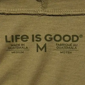 Life Is Good Top Hoodie Camp More Stress Less Outdoor Athleisure Green Large thumbnail 3