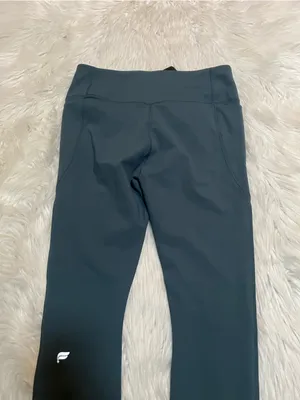 Fabletics Womens Size Large Oasis PureLuxe Crossover 7/8 Legging Green High Rise thumbnail 7
