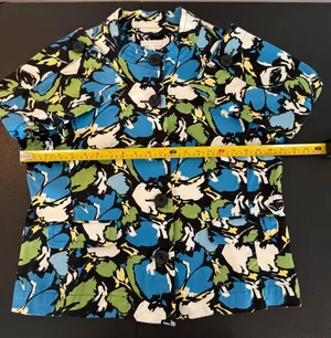 Vintage Charter Club‎ Women's Abstract Floral Print Chino Jacket, Large thumbnail 5