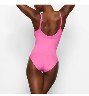 SKIMS SCULPTING BODYSUIT W SNAPS Neon Orchid S/M New without box thumbnail 3