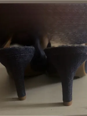 Franco Sarto Denim Blue Knotted Slingback Pointed-Toe Heels thumbnail 8