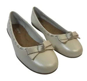 Walking Cradles Fawn Bone Pearl Leather‎ Bow Ballet Flats W0312367 Womens 8.5 thumbnail 1