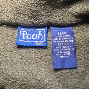 Winnie the‎ Pooh Disney Piglet Fleece 1/4 Zip Pullover Sweater Adult Large Green thumbnail 3