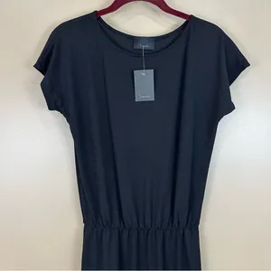 Lumiere Black Short Sleeve Simple Black Dress Small Minimalist Capsule Basic New thumbnail 2