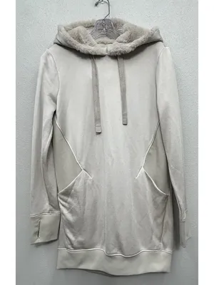 Athleta Triumph Hoodie Dress Women Small Beige Pockets Athleisure Hooded thumbnail 5