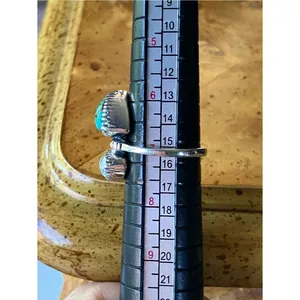 Royston Turquoise White Buffalo Sterling Silver Ring Size 7 thumbnail 8