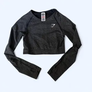 Gymshark seamless cropped long sleeve workout top thumbnail 1