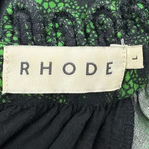 RHODE Aderyn Cotton Linen Tiered Maxi Dress Emerald Savoy Lace Green Black Large thumbnail 9