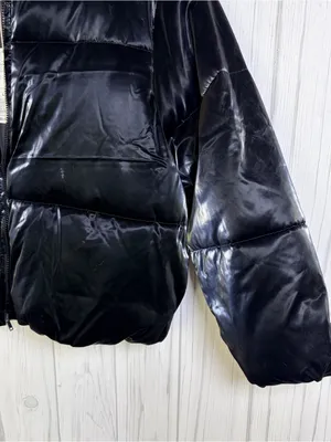 A NEW DAY NWT‎ Glossy Black Puffer Jacket, Large thumbnail 12