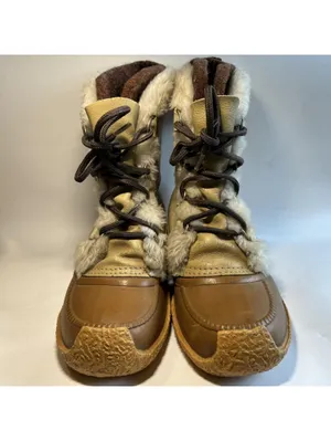 Sorel Canada Nanook Leather Winter Snow Boots w/ Wool Liner Women’s Size 9 Tan thumbnail 2
