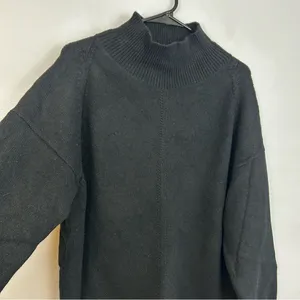 Maeve Anthropologie Black Mock Neck Asymmetrical Pullover Sweater Size Large thumbnail 4