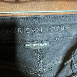 American Eagle High Rise Skinny Kick Black Jeans Y2K Grunge Cropped Flare 14L thumbnail 6
