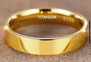 Women’s Luxury Collection 18k Gold Plated 4mm Polished Finish Band Size 6 thumbnail 1
