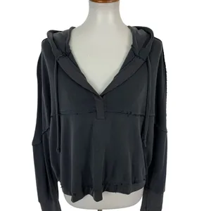 AS Revival‎ Black Slouchy Hoodie Long Sleeve Pullover Loungewear Small thumbnail 2