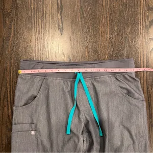 Figs Gray Kade Cargo Joggers with Teal Drawstring thumbnail 4