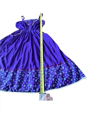 Vintage 70s purple prairie dress Gunne Sax style XS thumbnail 3