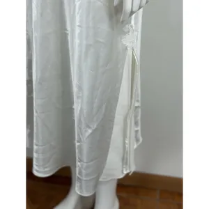 Oscar de la Renta Pink Label Women XL Satin Nightgown Long Robe Set Ivory Bridal thumbnail 8