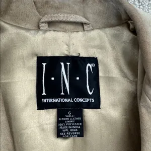 Vintage Tan Suede Blazer tie front long coat thumbnail 3
