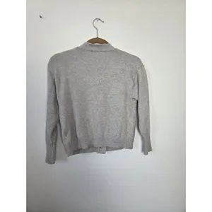 Poof Gray Cardigan Sweater Short Cozy Soft Academia Preppy Twee Old Money Small thumbnail 9
