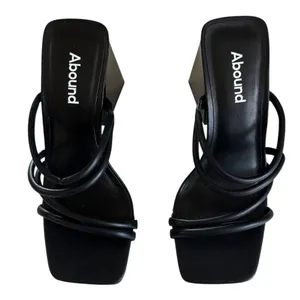 Abound Women's Austry Tubular Strappy Block Heel Black Platform Sandals Size 5 thumbnail 2