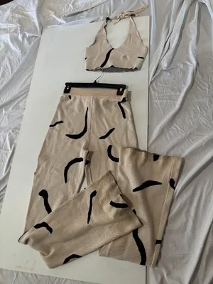 White Fox Beige & Black Knit Two-Piece Set • Size Small thumbnail 1