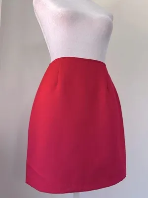 XOXO Solid Red A-Line Mini Skirt thumbnail 1