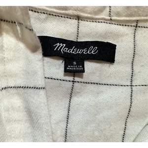 Madewell Flannel Tie-Neck Shirt in Windowpane‎ sz S thumbnail 7