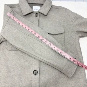 Avec Les Filles Tan Oat Melange Utility Shacket‎ Jacket Size S thumbnail 5