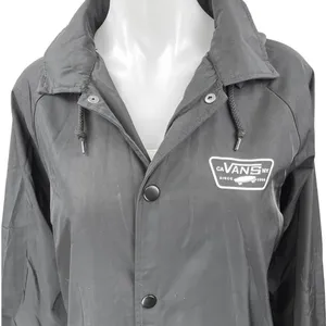 Vans Torrey Women's Black Button Hooded Hoodie Windbreaker Rain Coat Jacket S thumbnail 3