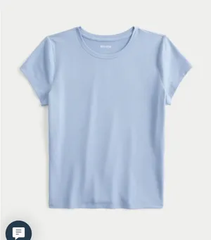 Hollister Seamless Fabric Crew Baby Tee Light Blue thumbnail 1