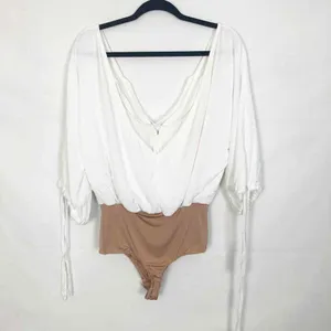 For Love & Lemons V-Neck White Womens Bodysuit Size Small thumbnail 9