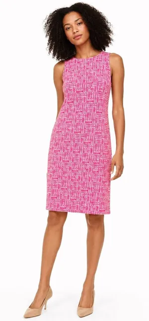 J.McLaughlin Shift Dress Catalina Cloth Pink Geometric Preppy Coastal Womens M‎ thumbnail 1